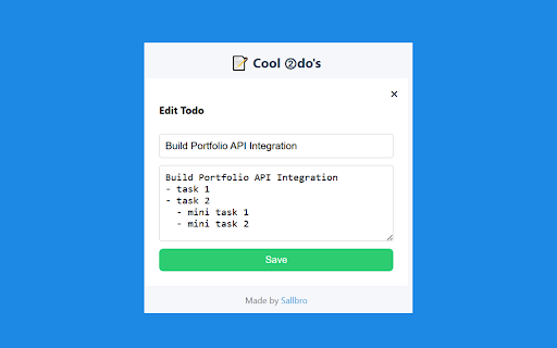 2do App  from Chrome web store to be run with OffiDocs Chromium online
