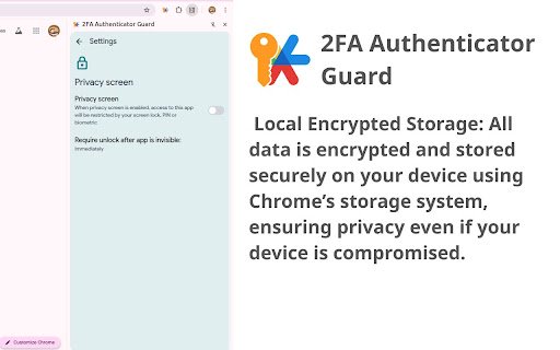 2FA Authenticator Guard  from Chrome web store to be run with OffiDocs Chromium online