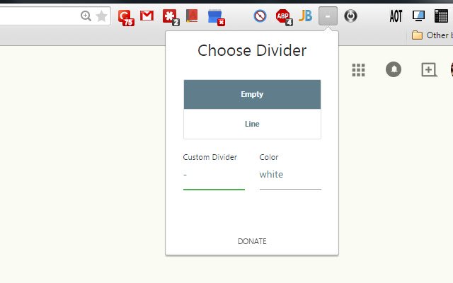 Toolbar Spacer ตัวที่ 2 จาก Chrome เว็บสโตร์ที่จะรันด้วย OffiDocs Chromium ทางออนไลน์