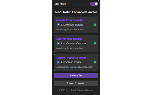 3 2 1 Twitch Enhanced Handler  from Chrome web store to be run with OffiDocs Chromium online