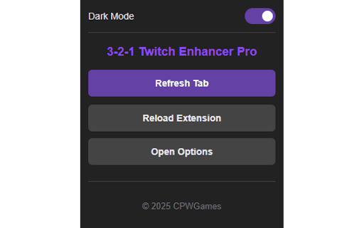 3 2 1 Twitch Enhancer Pro  from Chrome web store to be run with OffiDocs Chromium online