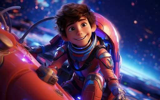 3d cartoon kids exploring moon space  from Chrome web store to be run with OffiDocs Chromium online