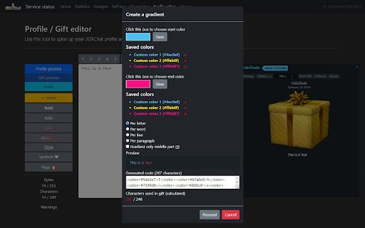 3DX Chat Profile / Gift Editor Enhancer  from Chrome web store to be run with OffiDocs Chromium online