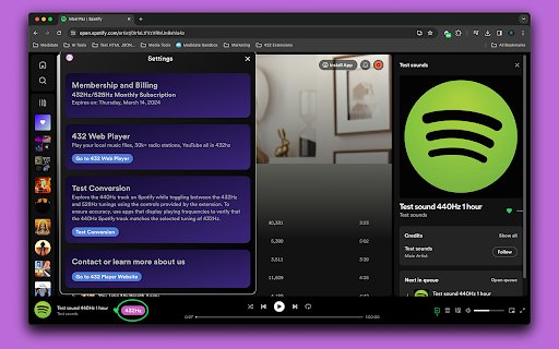432Hz  528Hz Converter for Spotify  from Chrome web store to be run with OffiDocs Chromium online