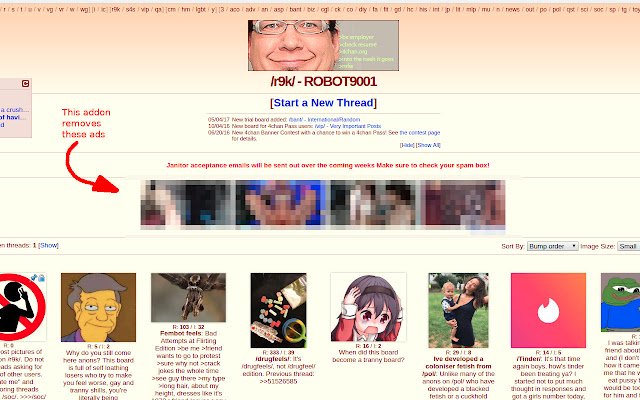 Penyekat iklan 4chan daripada kedai web Chrome untuk dijalankan dengan OffiDocs Chromium dalam talian