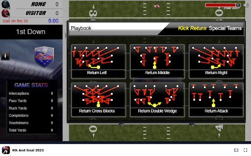 4th And Goal 2023 Game Lead your team to victory!  from Chrome web store to be run with OffiDocs Chromium online