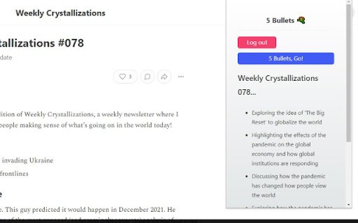 5 Bullets  from Chrome web store to be run with OffiDocs Chromium online