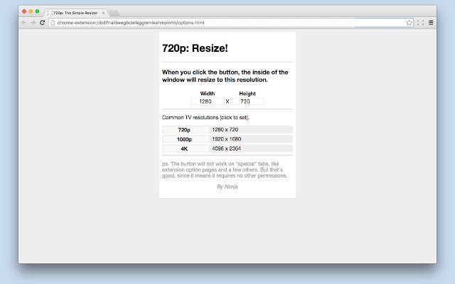 720p: Formaat wijzigen! uit de Chrome-webwinkel om te gebruiken met OffiDocs Chromium online