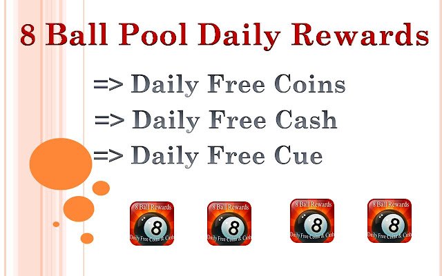8 Ball Pool Reward Free Coins Free Cash Mod da Chrome Web Store para ser executado com OffiDocs Chromium online