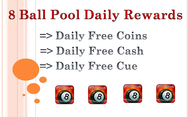 8 Ball Pool Reward Free Coins Free Cash Mod із веб-магазину Chrome для запуску з OffiDocs Chromium онлайн