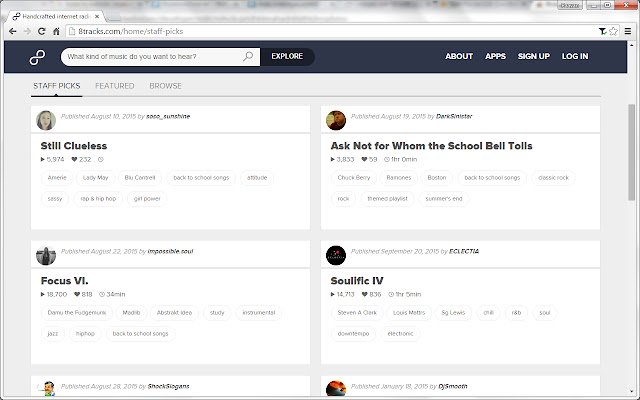 8tracks Filter  from Chrome web store to be run with OffiDocs Chromium online