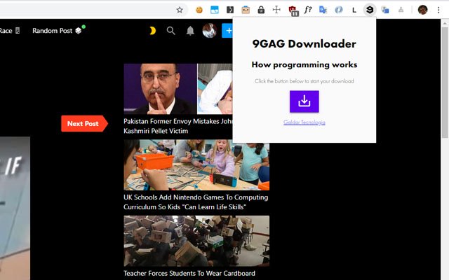 9gag Downloader de la boutique en ligne Chrome doit être exécuté avec OffiDocs Chromium en ligne