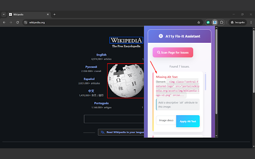 A11y Fix It Assistant  from Chrome web store to be run with OffiDocs Chromium online