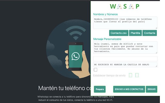 A1Click Whasup  from Chrome web store to be run with OffiDocs Chromium online