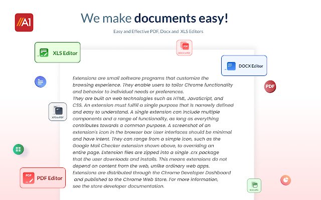 A1Office  from Chrome web store to be run with OffiDocs Chromium online