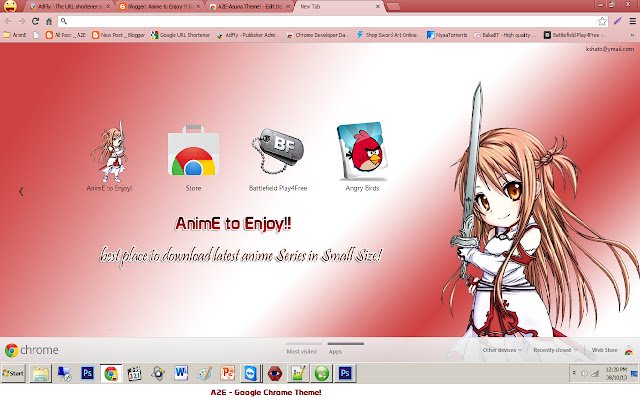Tema A2E Asuna! daripada kedai web Chrome untuk dijalankan dengan OffiDocs Chromium dalam talian