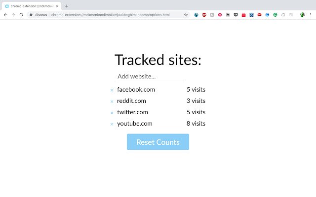 Abacus mula sa Chrome web store na tatakbo sa OffiDocs Chromium online