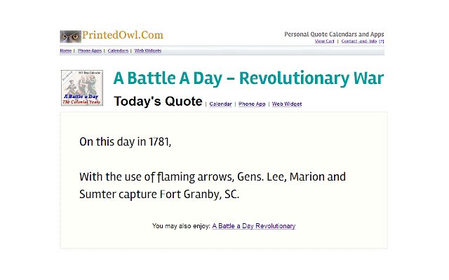 Ein Battle A Day Revolutionary War aus dem Chrome-Webshop, der mit OffiDocs Chromium online ausgeführt werden kann
