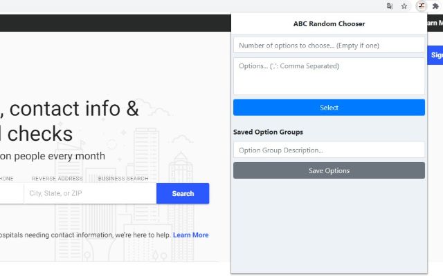 ABC Random Chooser  from Chrome web store to be run with OffiDocs Chromium online