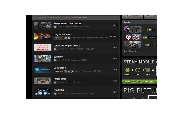 Steam ที่ดีกว่าจาก Chrome เว็บสโตร์ที่จะรันด้วย OffiDocs Chromium ทางออนไลน์