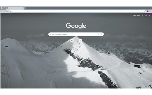 A black and white photo of a snowy mountain  from Chrome web store to be run with OffiDocs Chromium online
