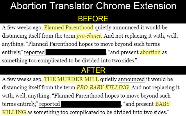 Abortion Translator  from Chrome web store to be run with OffiDocs Chromium online