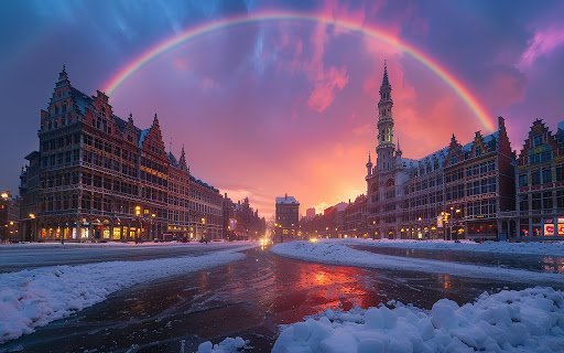 A brilliant rainbow streaks across the sky after the rain  from Chrome web store to be run with OffiDocs Chromium online