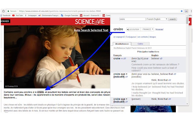 Absolute Free WordReference Dic(Ctrl+Shift+Q)  from Chrome web store to be run with OffiDocs Chromium online