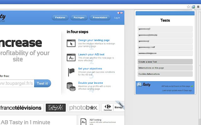 AB Tasty aus dem Chrome-Webshop zur Ausführung mit OffiDocs Chromium online