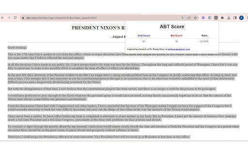 ABT Score Extension  from Chrome web store to be run with OffiDocs Chromium online