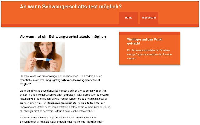 Ab wann Schwangerschaftstest  from Chrome web store to be run with OffiDocs Chromium online