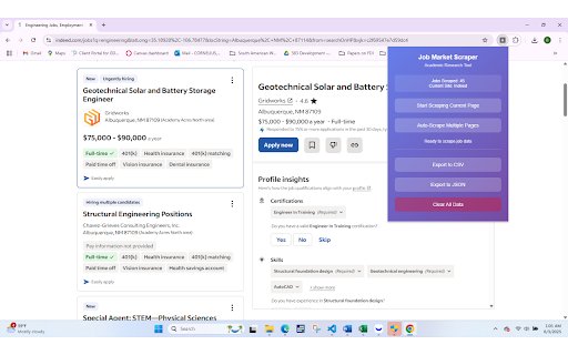 Academic Job Market Scraper  from Chrome web store to be run with OffiDocs Chromium online