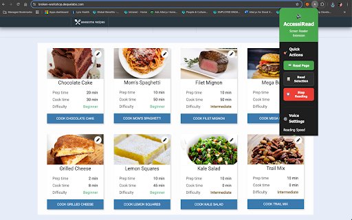 AccessiRead  from Chrome web store to be run with OffiDocs Chromium online