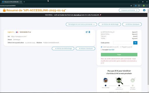 Accesslink  from Chrome web store to be run with OffiDocs Chromium online