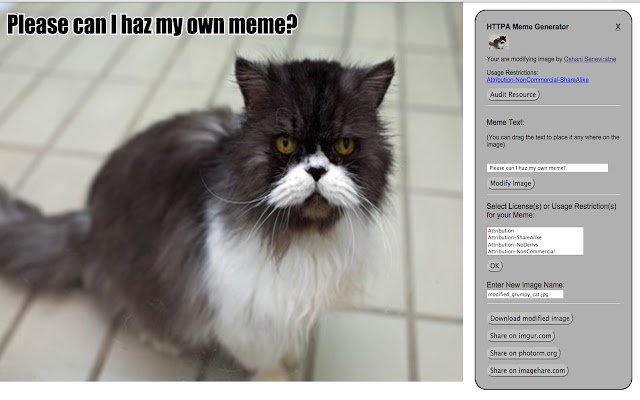来自 Chrome 网上商店的 Accountable Meme Generator 将与 OffiDocs Chromium 在线一起运行