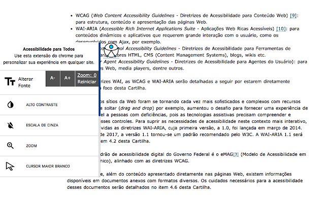 Acessibilidade para Todos  from Chrome web store to be run with OffiDocs Chromium online