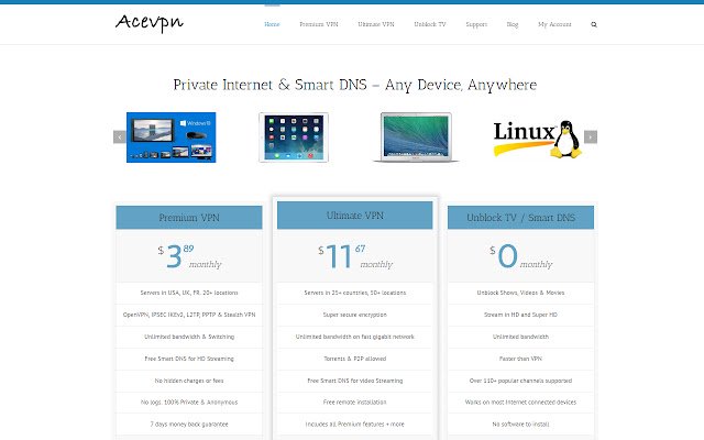 Acevpn: Private VPN and Smart DNS  from Chrome web store to be run with OffiDocs Chromium online