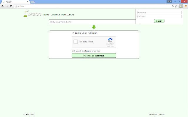 ACi.DO Link Shortener Tool dal Chrome Web Store da eseguire con OffiDocs Chromium online