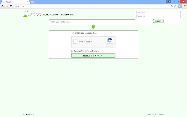 OffiDocs Chromiumオンラインで実行するChrome WebストアのACi.DOリンク短縮ツール