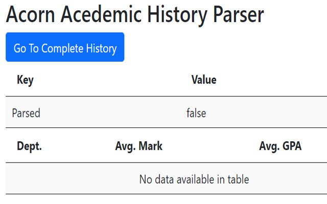 Chrome ウェブストアの Acorn Acedemic History Parser を OffiDocs Chromium online で実行