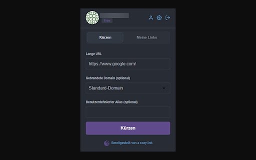a cozy link URL Kürzer  from Chrome web store to be run with OffiDocs Chromium online
