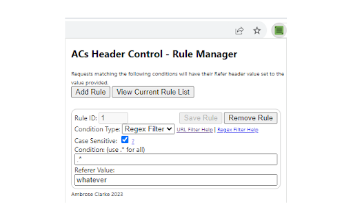 ACs Header Control  from Chrome web store to be run with OffiDocs Chromium online