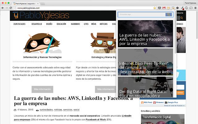 Actualidad Tecnológica PabloYglesias  from Chrome web store to be run with OffiDocs Chromium online