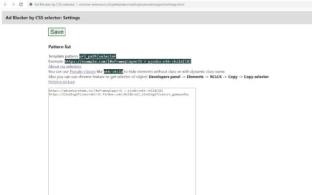 Ad Blocker by CSS selector  from Chrome web store to be run with OffiDocs Chromium online