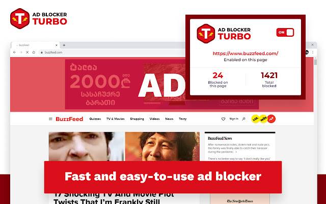 مسدودکننده تبلیغات Turbo از فروشگاه وب Chrome با OffiDocs Chromium به صورت آنلاین اجرا می شود
