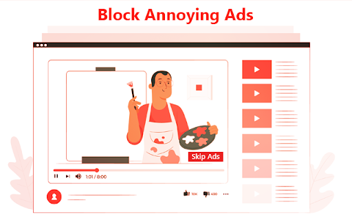 AdBlockia Ad Blocker for YouTube  from Chrome web store to be run with OffiDocs Chromium online