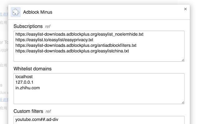 Adblock Minus mula sa Chrome web store na tatakbo sa OffiDocs Chromium online