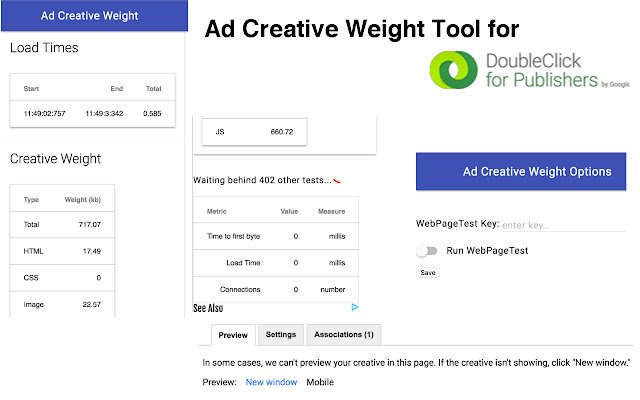 Ad Creative Weight  from Chrome web store to be run with OffiDocs Chromium online