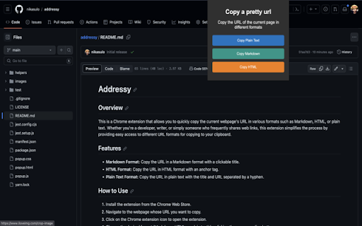 Addressy  from Chrome web store to be run with OffiDocs Chromium online