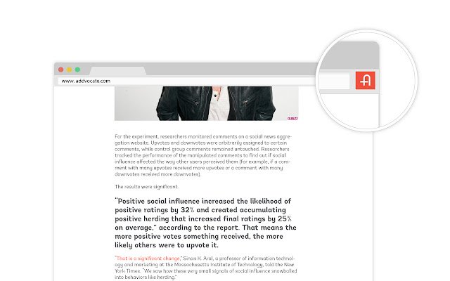 Addvocate  from Chrome web store to be run with OffiDocs Chromium online